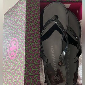 Studded Black Tory Birch Size 7 Sandals